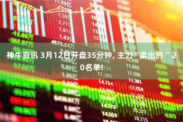 神牛资讯 3月12日开盘35分钟, 主力“卖出的 ”20名单!
