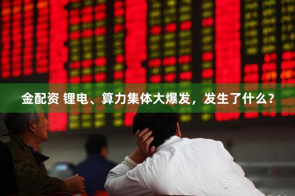 金配资 锂电、算力集体大爆发，发生了什么？