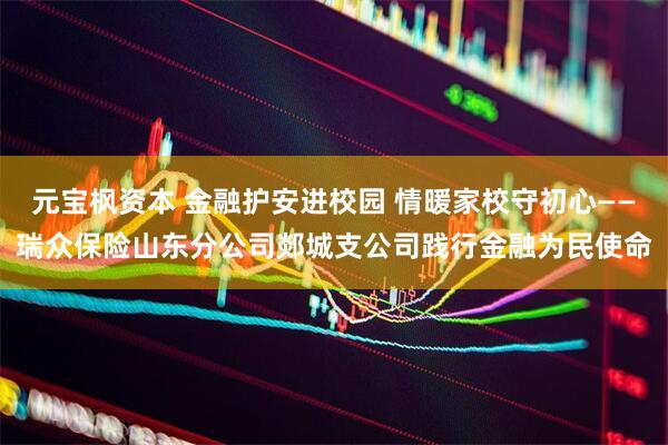 元宝枫资本 金融护安进校园 情暖家校守初心——瑞众保险山东分公司郯城支公司践行金融为民使命