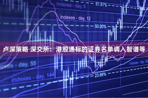 卢深策略 深交所：港股通标的证券名单调入智谱等