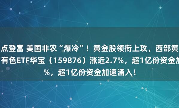 点登富 美国非农“爆冷”!黄金股领衔上攻,西部黄金涨停!有色ETF华宝(159876)涨近2.7%,超1亿份资金加速涌入!